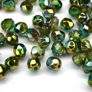 50 Crystal Sunny Magic Summer Green böhmische Perlen 4mm, tschechische feuerpolierte facettierte Glasperlen DIY Glasschl Bild 2