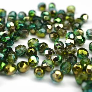 50 Crystal Sunny Magic Summer Green böhmische Perlen 4mm, tschechische feuerpolierte facettierte Glasperlen DIY Glasschl Bild 3