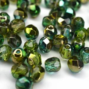 50 Crystal Sunny Magic Summer Green böhmische Perlen 4mm, tschechische feuerpolierte facettierte Glasperlen DIY Glasschl Bild 4