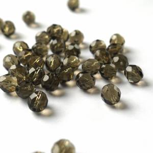 10 Black Diamond böhmische Perlen 8mm, tschechische feuerpolierte facettierte Glasperlen DIY Glasschliff Bild 1