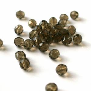 10 Black Diamond böhmische Perlen 8mm, tschechische feuerpolierte facettierte Glasperlen DIY Glasschliff Bild 3