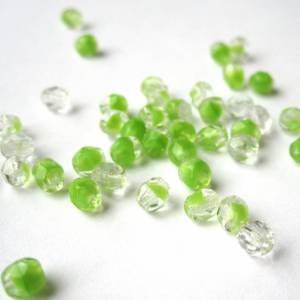 50   Crystal/Olivine böhmische Perlen 4mm, tschechische feuerpolierte facettierte Glasperlen DIY Glasschliff Bild 3