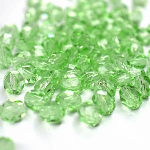 20 Peridot böhmische Perlen 6mm, tschechische feuerpolierte facettierte Glasperlen DIY Glasschliff Bild 2