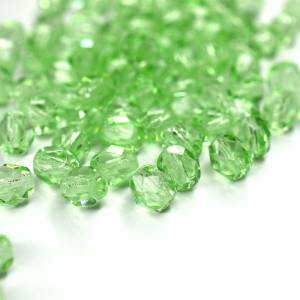 20 Peridot böhmische Perlen 6mm, tschechische feuerpolierte facettierte Glasperlen DIY Glasschliff Bild 3