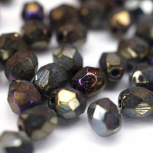 50 Iris Brown böhmische Perlen Facettierte 4mm, tschechische feuerpolierte facettierte Glasperlen DIY Glasschliff Bild 1
