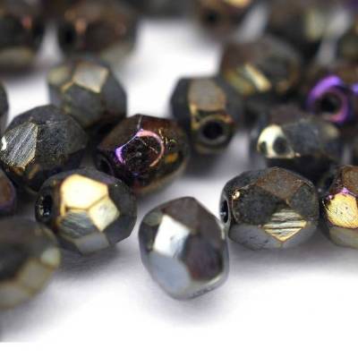 50 Iris Brown böhmische Perlen Facettierte 4mm, tschechische feuerpolierte facettierte Glasperlen DIY Glasschliff