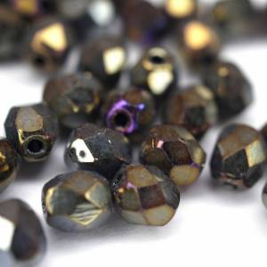 50 Iris Brown böhmische Perlen Facettierte 4mm, tschechische feuerpolierte facettierte Glasperlen DIY Glasschliff Bild 2