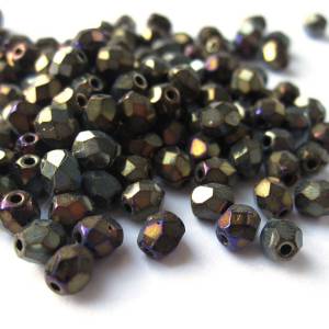 50 Iris Brown böhmische Perlen Facettierte 4mm, tschechische feuerpolierte facettierte Glasperlen DIY Glasschliff Bild 3