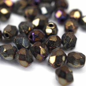 50 Iris Brown böhmische Perlen Facettierte 4mm, tschechische feuerpolierte facettierte Glasperlen DIY Glasschliff Bild 4