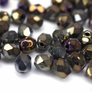 50 Iris Brown böhmische Perlen Facettierte 4mm, tschechische feuerpolierte facettierte Glasperlen DIY Glasschliff Bild 5