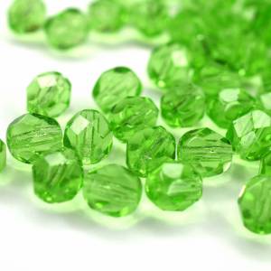20 Light Green böhmische Perlen 6mm, tschechische feuerpolierte facettierte Glasperlen DIY Glasschliff Bild 1