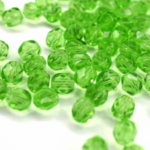 20 Light Green böhmische Perlen 6mm, tschechische feuerpolierte facettierte Glasperlen DIY Glasschliff Bild 2