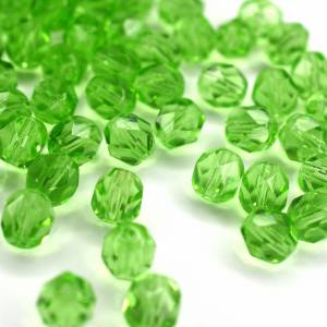 20 Light Green böhmische Perlen 6mm, tschechische feuerpolierte facettierte Glasperlen DIY Glasschliff Bild 3