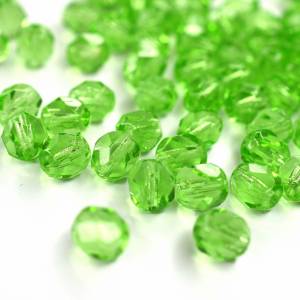 20 Light Green böhmische Perlen 6mm, tschechische feuerpolierte facettierte Glasperlen DIY Glasschliff Bild 4
