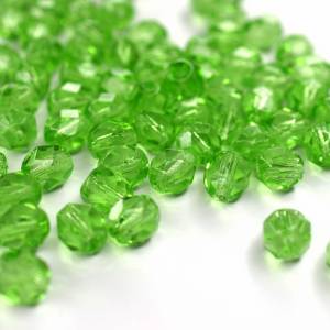 20 Light Green böhmische Perlen 6mm, tschechische feuerpolierte facettierte Glasperlen DIY Glasschliff Bild 5