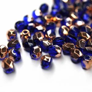 50 Cobol Capri Gold böhmische Perlen 3mm, tschechische feuerpolierte facettierte Glasperlen DIY Glasschliff Bild 1