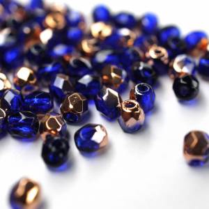 50 Cobol Capri Gold böhmische Perlen 3mm, tschechische feuerpolierte facettierte Glasperlen DIY Glasschliff Bild 2
