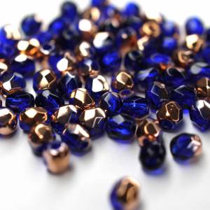 50 Cobol Capri Gold böhmische Perlen 3mm, tschechische feuerpolierte facettierte Glasperlen DIY Glasschliff Bild 3