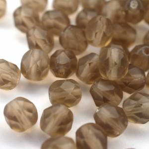 20 Matte Smoky Topaz böhmische Perlen 6mm, tschechische feuerpolierte facettierte Glasperlen DIY Glasschliff Bild 2