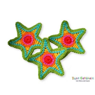 Stern, Häkelapplikation, Häkelstern, Applikation, Aufnäher, Häkelbild