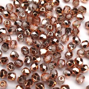 50 Crystal Capri Gold Full böhmische Perlen 3mm, tschechische feuerpolierte facettierte Glasperlen DIY Glasschliff