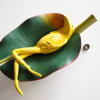 Bananenfrosch, Froschskulptur, Froschkönig, Froschplastik, Frosch Figur, modellierter Frosch, Toy Art, figurative Art Bild 4