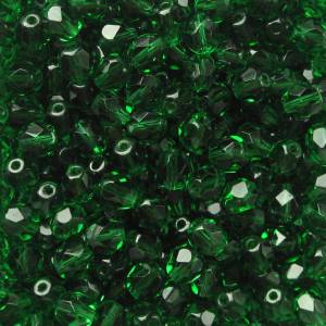 20   Green Emerald böhmische Perlen 6mm, tschechische feuerpolierte facettierte Glasperlen DIY Glasschliff Bild 3