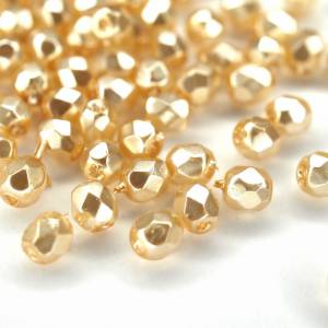 50 Crystal Pearl Peach böhmische Perlen 4mm, tschechische feuerpolierte facettierte Glasperlen DIY Glasschliff Bild 5