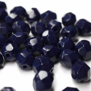 20 böhmische Perlen Navy Blue tschechische Perlen 6mm, tschechische feuerpolierte facettierte Glasperlen DIY Glasschliff Bild 1