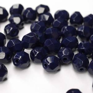 20 böhmische Perlen Navy Blue tschechische Perlen 6mm, tschechische feuerpolierte facettierte Glasperlen DIY Glasschliff Bild 2