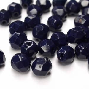 20 böhmische Perlen Navy Blue tschechische Perlen 6mm, tschechische feuerpolierte facettierte Glasperlen DIY Glasschliff Bild 3