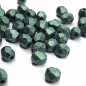 50 Metallic Suede Light Green böhmische Perlen 4mm, tschechische feuerpolierte facettierte Glasperlen DIY Glasschliff 4m Bild 1