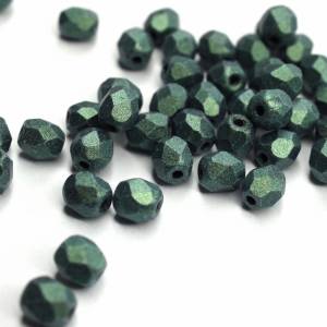 50 Metallic Suede Light Green böhmische Perlen 4mm, tschechische feuerpolierte facettierte Glasperlen DIY Glasschliff 4m Bild 3