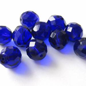 5 Kobaltblau böhmische Perlen Facettierte Glasperlen Feuerpoliert 12mm, tschechische feuerpolierte facettierte Glasperle Bild 2