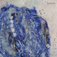 Abstraktes Acrylbild auf Künstlerpapier, in Blautönen mit leichter Struktur, ungerahmtes Wandbild, Kunst Bild 7