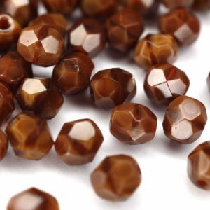 20 Dark Caramel böhmische Perlen 6mm, tschechische feuerpolierte facettierte Glasperlen DIY Glasschliff Bild 1