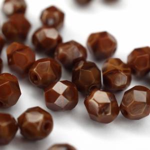 20 Dark Caramel böhmische Perlen 6mm, tschechische feuerpolierte facettierte Glasperlen DIY Glasschliff Bild 3