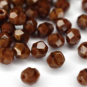 20 Dark Caramel böhmische Perlen 6mm, tschechische feuerpolierte facettierte Glasperlen DIY Glasschliff Bild 4