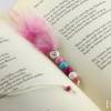 6 Lesezeichen Bücherwurm Holzperlen reserviert rosa Bild 4