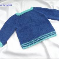 Babypullover aus  Baumwolle, Wolle, Alpaka, Blau, Gr. 62 Bild 2