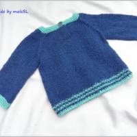 Babypullover aus  Baumwolle, Wolle, Alpaka, Blau, Gr. 62 Bild 3