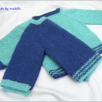 Babypullover aus  Baumwolle, Wolle, Alpaka, Blau, Gr. 62 Bild 8