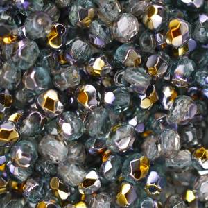 50 Aquamarine Santander böhmische Perlen 3mm, tschechische feuerpolierte facettierte Glasperlen DIY Glasschliff Bild 3