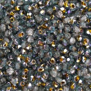 50 Aquamarine Santander böhmische Perlen 3mm, tschechische feuerpolierte facettierte Glasperlen DIY Glasschliff Bild 4