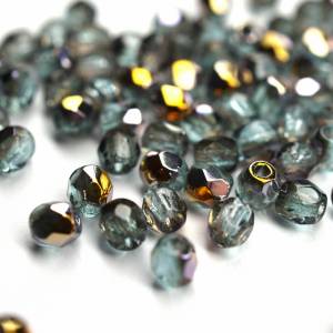 50 Aquamarine Santander böhmische Perlen 3mm, tschechische feuerpolierte facettierte Glasperlen DIY Glasschliff Bild 5