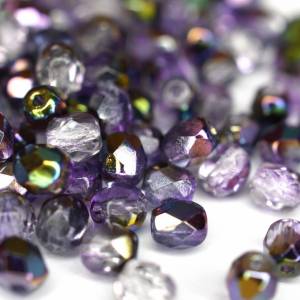 50   Magic Violet böhmische Perlen 4mm, tschechische feuerpolierte facettierte Glasperlen DIY Glasschliff Bild 1