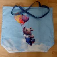 Shopper Bag XXL /  Stofftasche / Strandtasche  im trendy Style - "Wolke 7" Bild 6