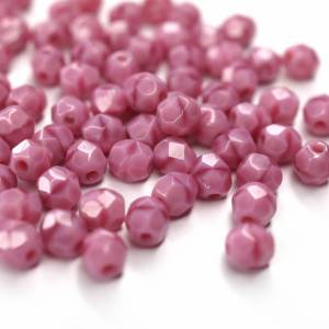 50 Pink Coral böhmische Perlen 4mm, tschechische feuerpolierte facettierte Glasperlen DIY Glasschliff 4mm Bild 1
