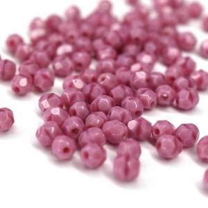 50 Pink Coral böhmische Perlen 4mm, tschechische feuerpolierte facettierte Glasperlen DIY Glasschliff 4mm Bild 2