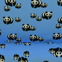 Jersey  Stoff  Kinderstoff  Panda   Hellblau Bild 1